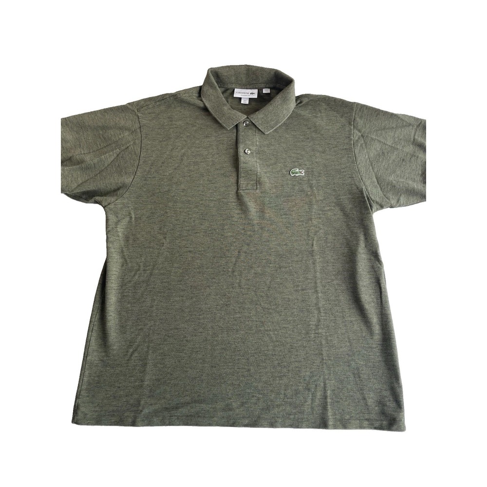 Lacoste L.12.12 Marl Polo Shirt Olive Green Heathered Knit Rare Color Sz XL
